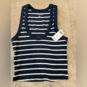 Abercrombie - basic essentials tank (blue and white stripes)